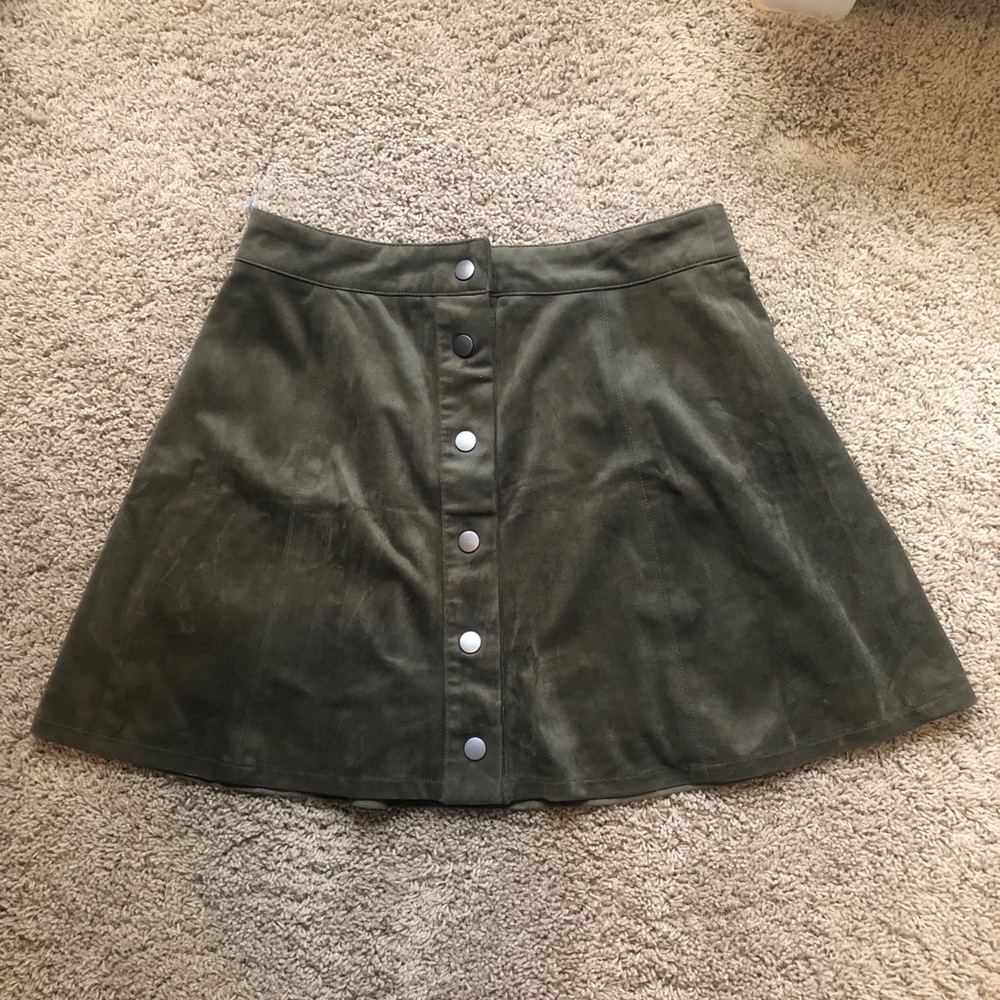Green mini skirt